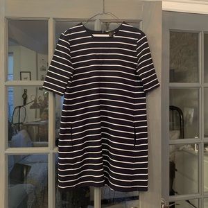 H&M Basic Blue & White Striped Mini Dress
